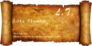 Lotz Tivadar névjegykártya